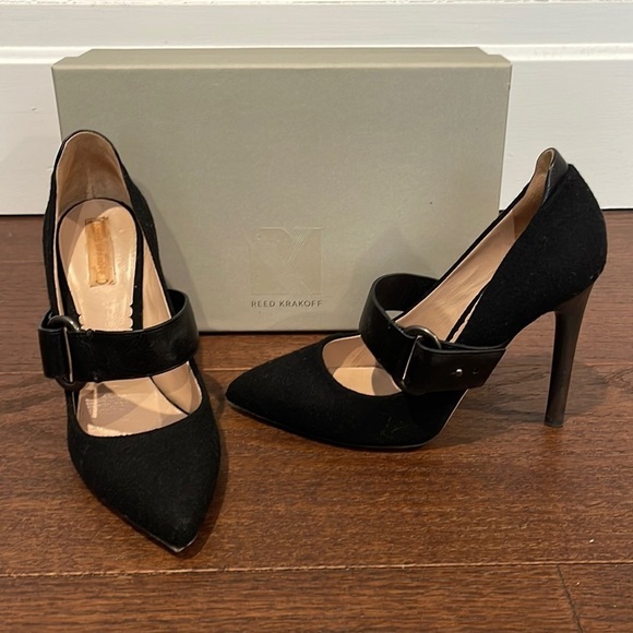 Reed Krakoff Women’s Black Fabric Mary Jane Heels Size 8.5 - Picture 1 of 8